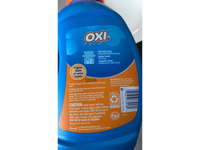 All With Stainlifters 4 In 1 Oxl Detergent, Fresh Scent, 49 Loads, 88 fl oz/2.60 L