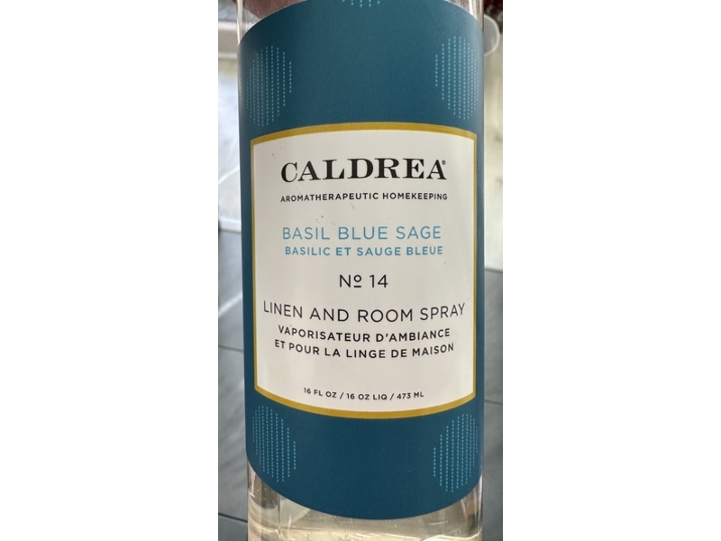Caldrea Linen & Room Spray, Basil Blue Sage, 16 fl oz/473 mL