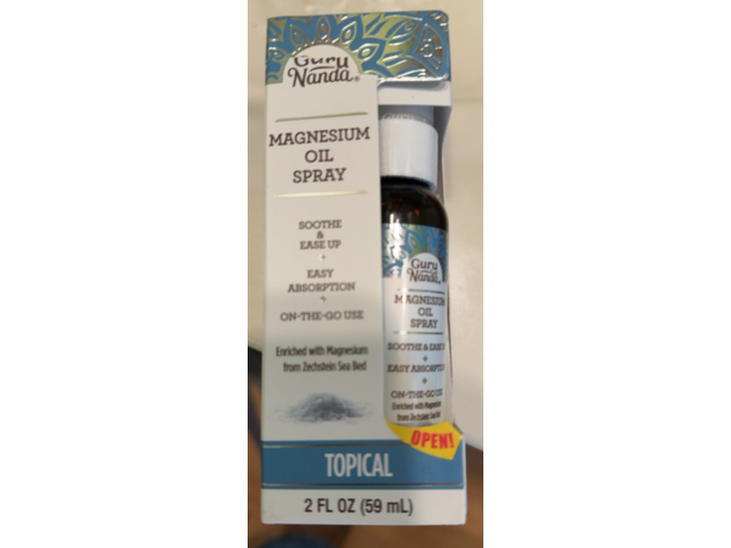 Guru Nanda Magnesium Oil Spray, Topical, 2 fl oz/59 mL
