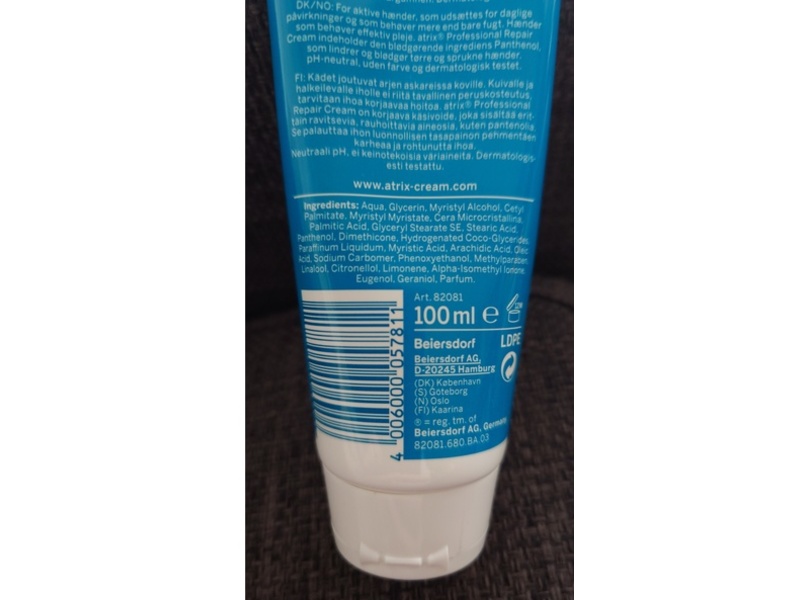 Atrix Professional Repair Creme, Vitamin B5, 100 mL