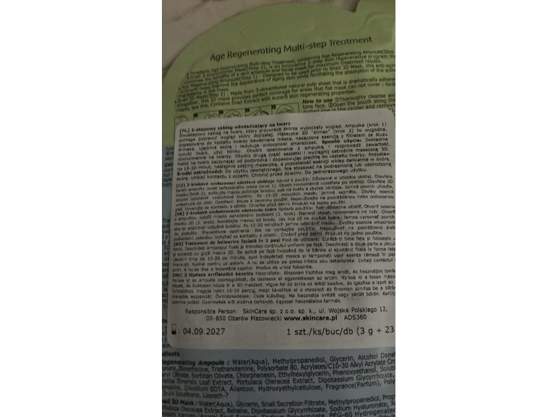 Purederm Age Regenerating Multi-Step Treatment, Snail