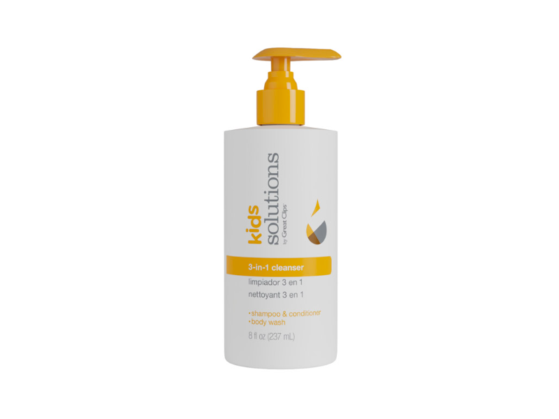 Great Clips Kids Solutions 3 In 1 Cleanser Shampoo, Conditioner & Body Wash, 8 fl oz/237 mL