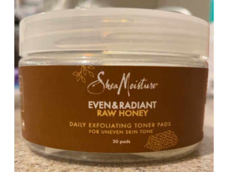 SheaMoisture Even & Radiant Daily Exfoliating Toner Pads, Raw Honey, 30 Count