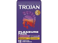 Trojan Pleasure Pack Lubricated Latex Condoms, 12 Count - thumbnail 1