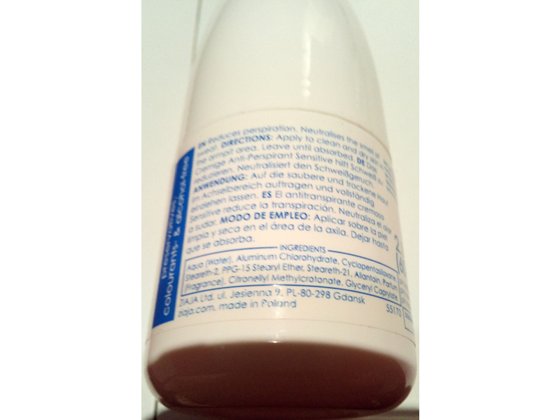 Ziaja Sensitive Creamy Anti-Perspirant, 60 ml