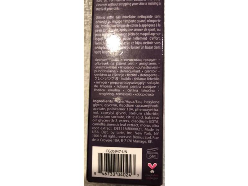 Tarte Cosmetics Micellar Magic Makeup Remover & Cleanser, 1.5 fl oz/45 mL