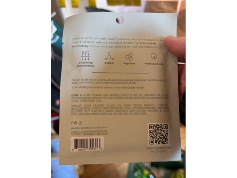 Karuna Age Rewind Microneedle Patches, Retinol + Peptides, 2 Count