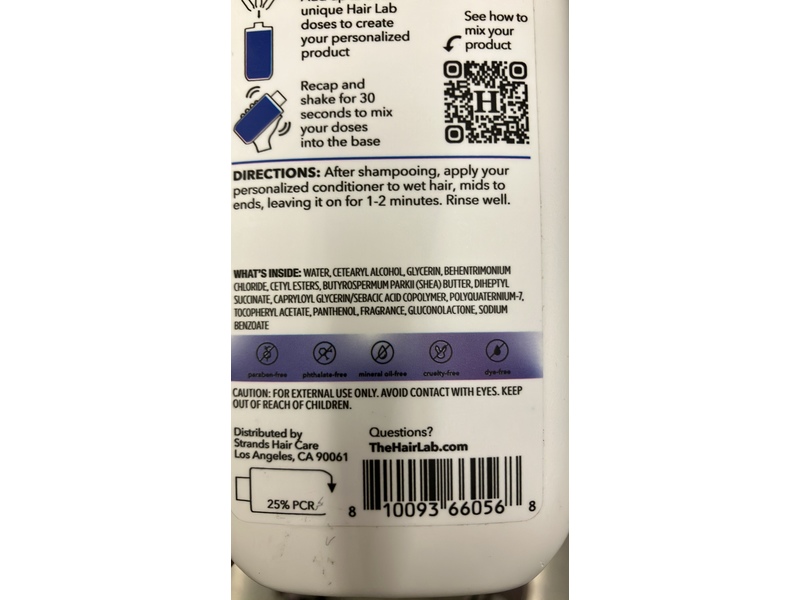 The Hair Lab By Strands Personalized Deep Conditioner, Shea Butter, 11 fl oz/325 mL