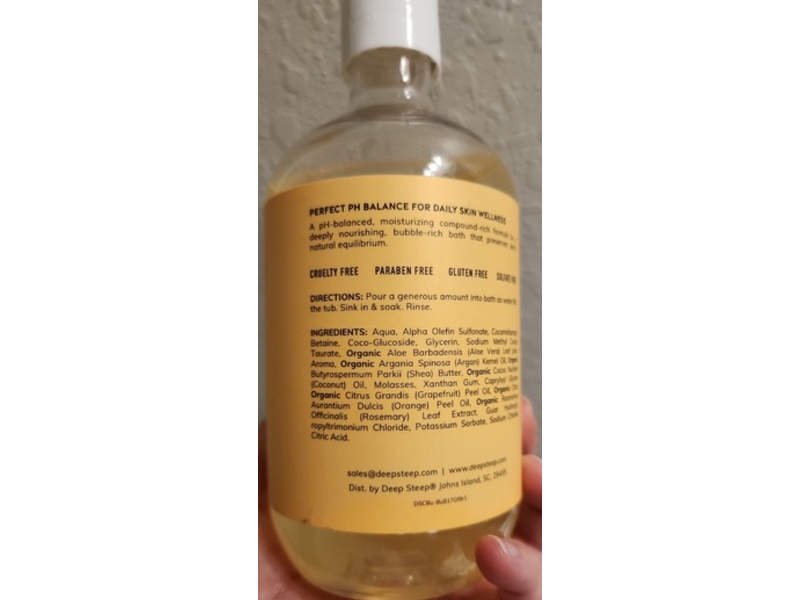 Deep Steep Clean Beauty Bubble Bath, Grapefruit Bergamot, 17 fl oz/503 mL