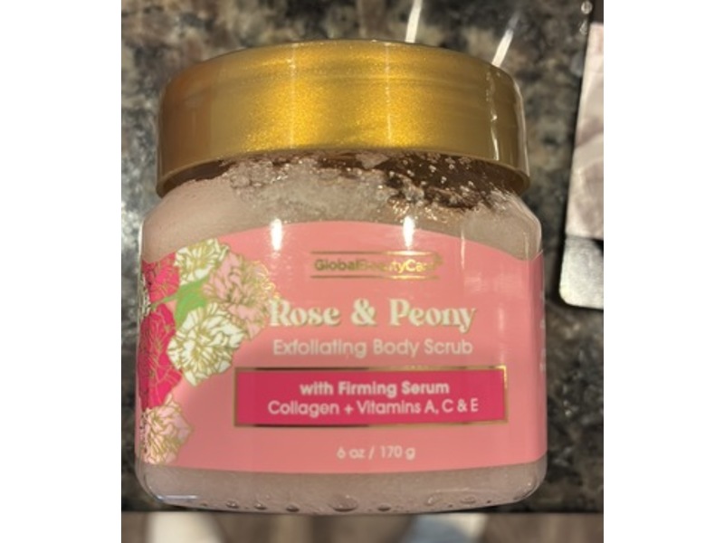 Global Beauty Care Exfoliating Body Scrub, Rose & Peony, 6 oz/170 g