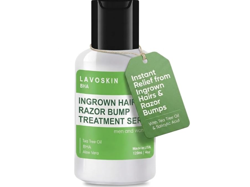 Lavoskin Ingrown Hair Razor Bump Treatment Serum, Tea Tree + BHA + Aloe Vera, 120 mL