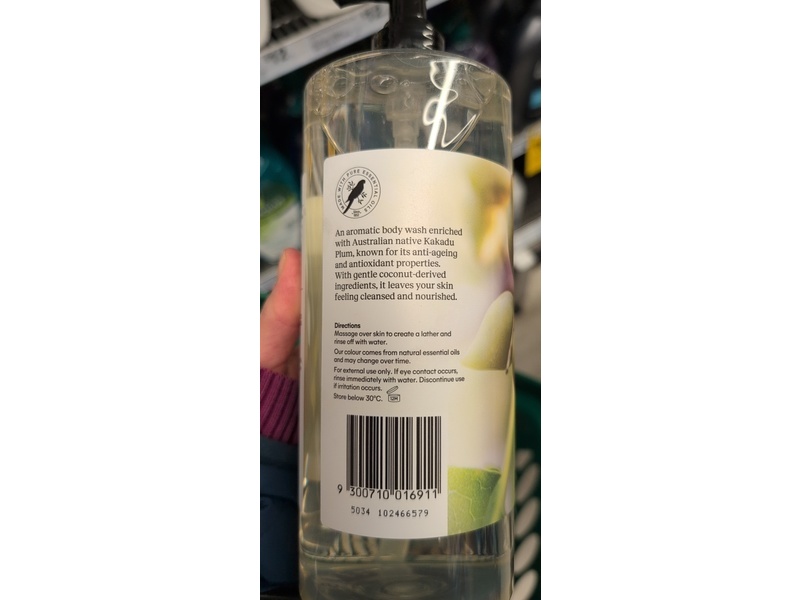Bosisto's Nourishing Body Wash, Kakadu Plum & Lemon Myrtle, 1 L