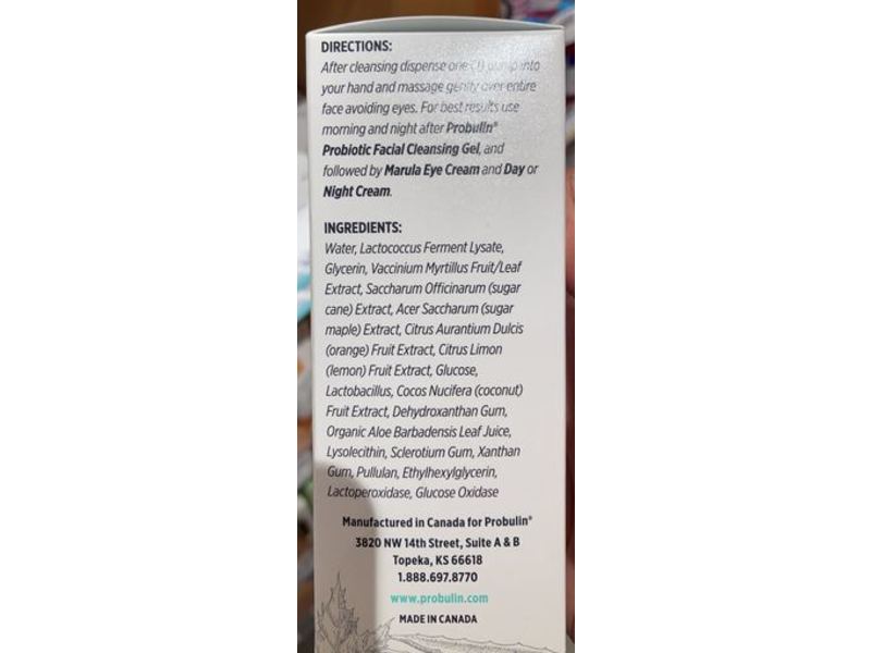 Probulin Probiotic Facial Serum, Intensive Facial Therapy, Unscented, 1.01 fl oz/29.9 mL