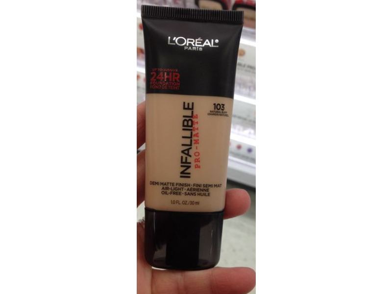 L'Oreal Paris Infallible Pro-Matte Foundation Makeup, Natural Buff, 1 fl oz/30 mL