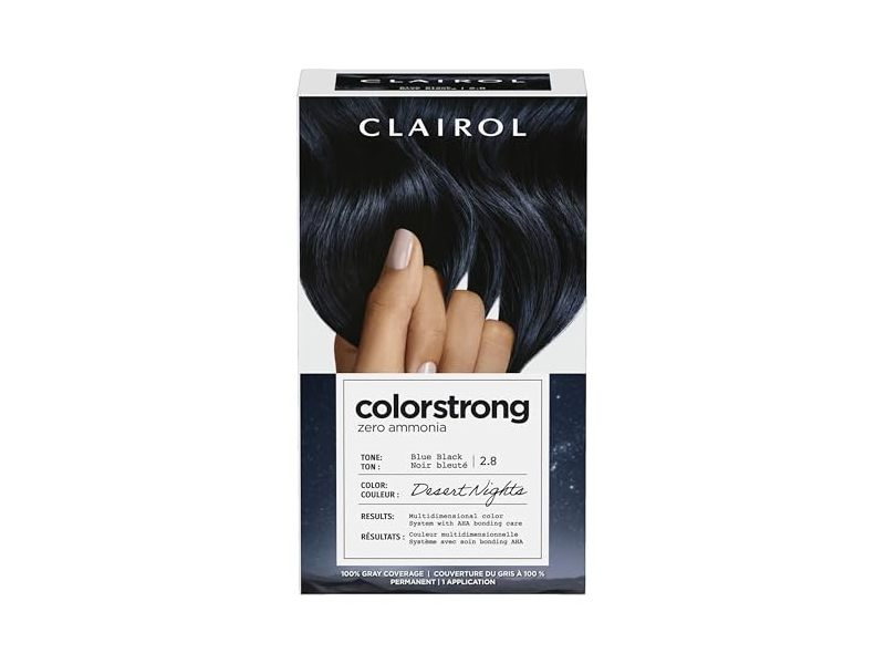 Clairol ColorStrong Permanent Hair Dye, 2.8 Blue Black, Desert Nights, 6.6 fl oz, 1 Pack