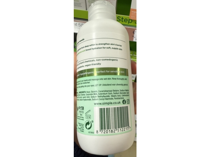 Simple Replenishing Cream Cleanser, 230 mL