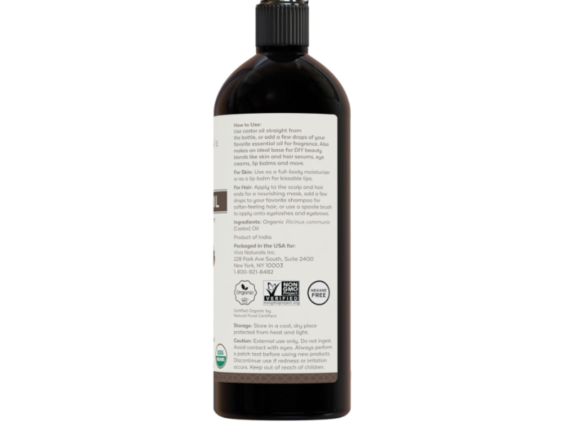 Viva Naturals Organic Castor Oil, 16 fl oz/473 mL