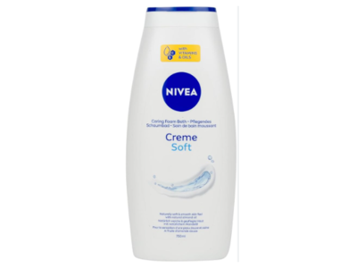 Nivea Creme Soft Caring Foam Bath, 25.3 fl oz/750 mL, Pack Of 2