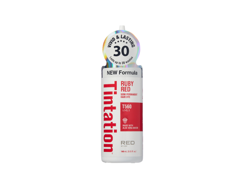 Red by Kiss Tintation Semi-Permanent Hair Dye, Ruby Red, 5 fl oz/148 mL