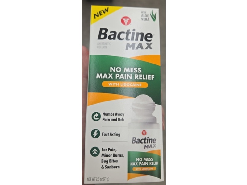 Bactine Max No-Mess Roller Ball, 4% Lidocaine, 2.5 oz/71 g