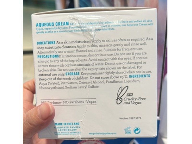 Gardiner Family Apothecary Ovelle Soothe & Repair Aqueous Cream, 500 g