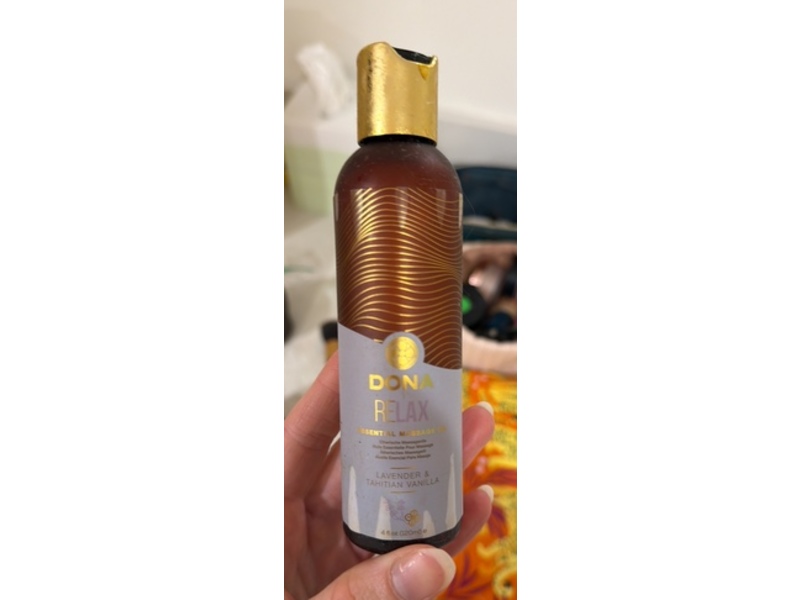 Dona Relax Essential Massage Oil, Lavender & Tahitian Vanilla, 4 fl oz/120 mL