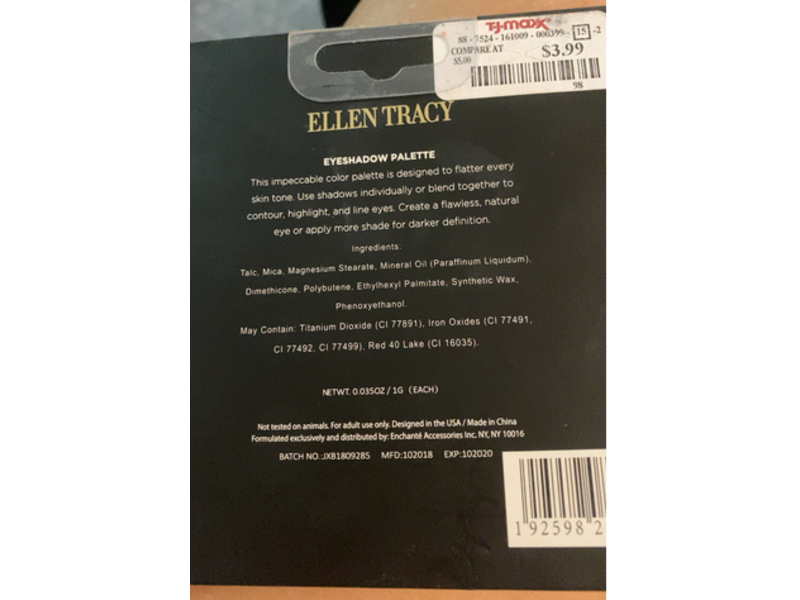 Ellen Tracy Eyeshadow Palette, Nudes, 0.035 oz/1 g