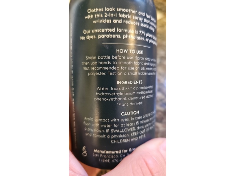 Grove Co 2-In-1 Wrinkle Release Refill, Free & Clear, 8 fl oz/236 mL