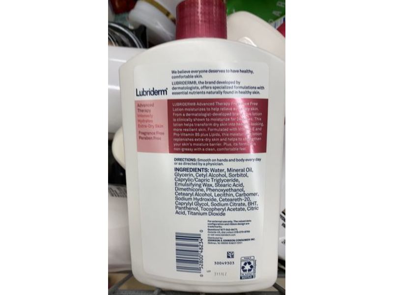 Lubriderm Advanced Therapy Lotion, Fragrance Free, 16 fl oz/473 mL