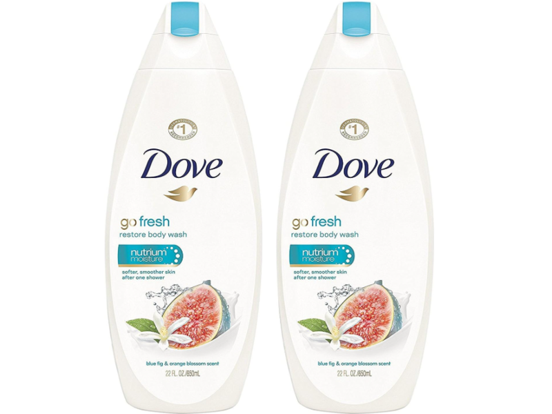 Dove Go Fresh Restore Body Wash, Blue Fig & Orange Blossom, 22 fl oz/650 mL, Pack Of 2