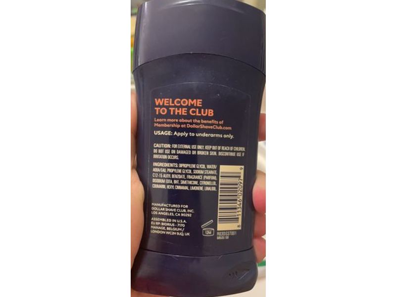 DSC Dollar Shave Club Deodorant, Bergamot & White Musk, 2.7 oz/76 g