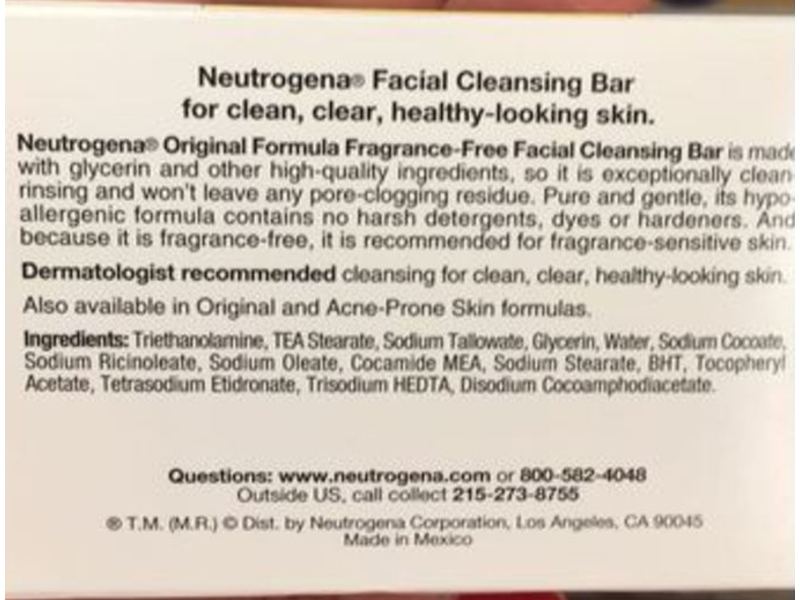 Neutrogena Transparent Facial Bar, 3.5 oz/100 g, Pack Of 2