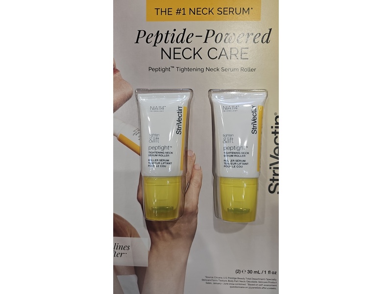 StriVectin Nia114 Tighten & Lift Peptight Tightening Neck Serum Roller, 1 fl oz/30 mL, 2 Count