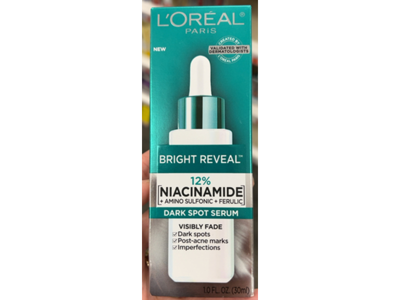 L'Oreal Paris Bright Reveal Dark Spot Serum, 12% Niacinamide, 1 fl oz/30 mL