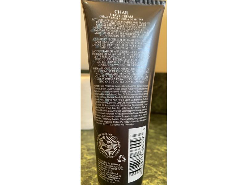 Surface Hair Char Shave Cream, 4 fl oz/118 mL