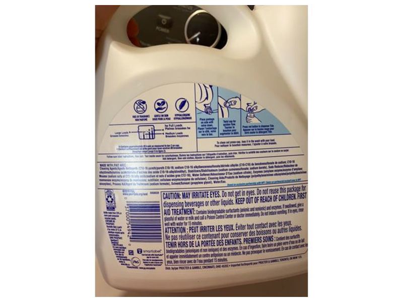 Tide + Downy Free Liquid Laundry Detergent, Sensitive Skin, 138 fl oz/4.08 L