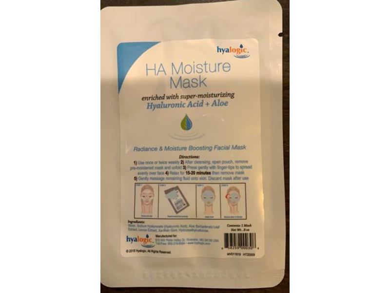 Hyalogic Ha Moisture Face Mask, Hyaluronic Acid + Aloe, 8 oz