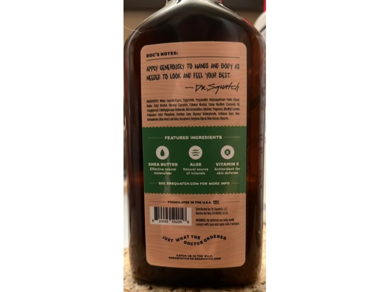 Dr. Squatch Men's Natural Moisturizing Lotion, Cool Fresh Aloe, 10 fl oz/295 mL