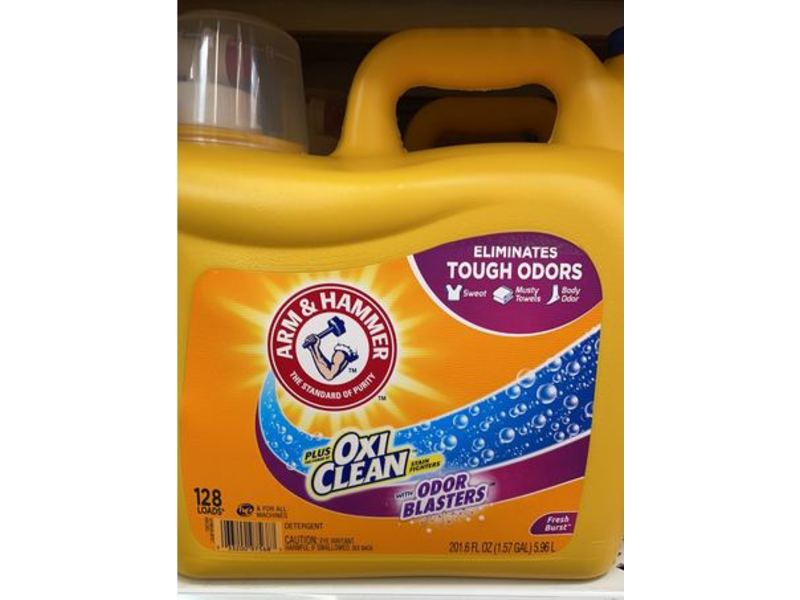 Arm & Hammer Oxi Clean Detergent, Fresh Burst, 128 Loads, 201.6 fl oz/5.96 L