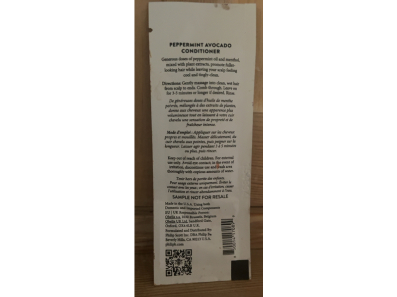 Philip B Scalp Invigorator Volumizing Conditioner, Peppermint Avocado, 0.36 fl oz/10 mL