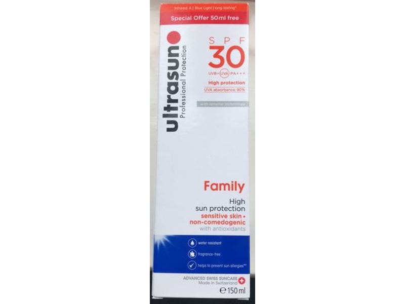Ultrasun Family High Sun Protection Sunscreen, SPF 30, PA+++, 150 mL