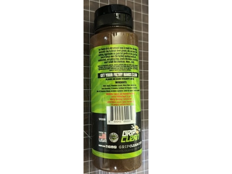 Grip Clean Heavy Duty Hand Soap, Lemon Scent, 8 oz/236 mL