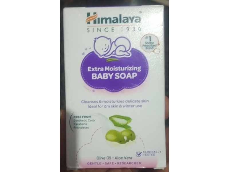 Himalaya Extra Moisturizing Baby Soap, Olive Oil & Aloe Vera, 75 g