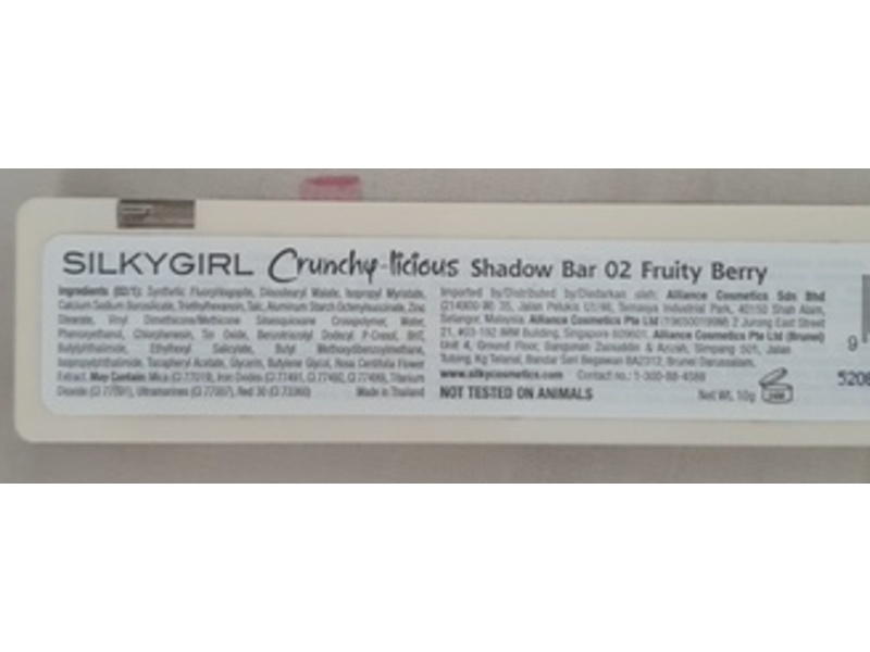 Silkygirl Crunchy Licious Shadow Bar, 02 Fruity Berry, 10 g