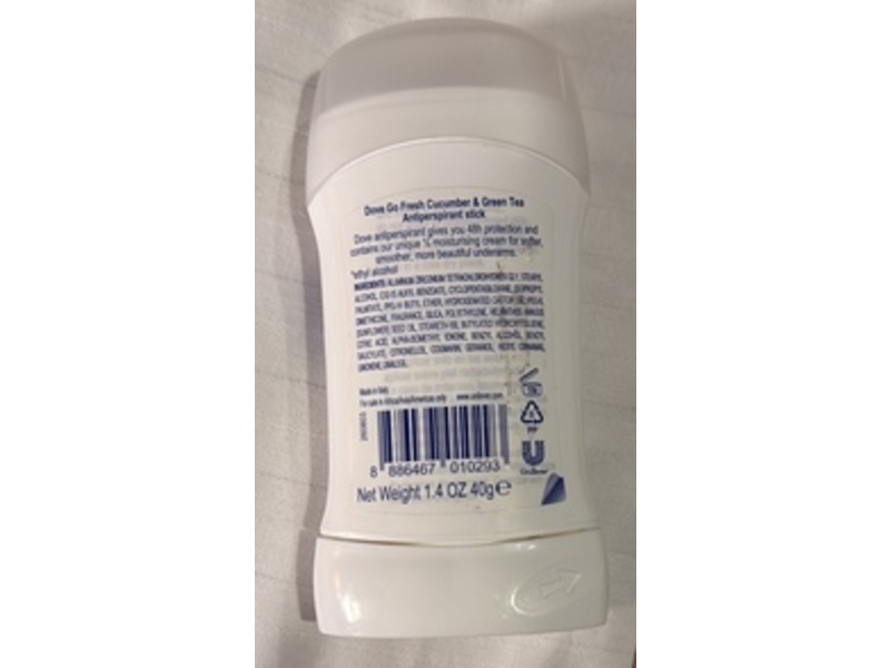 Dove Go Fresh Moisturising Cream Deodorant Stick, Aloe & Green Tea, 1.4 oz/40 g