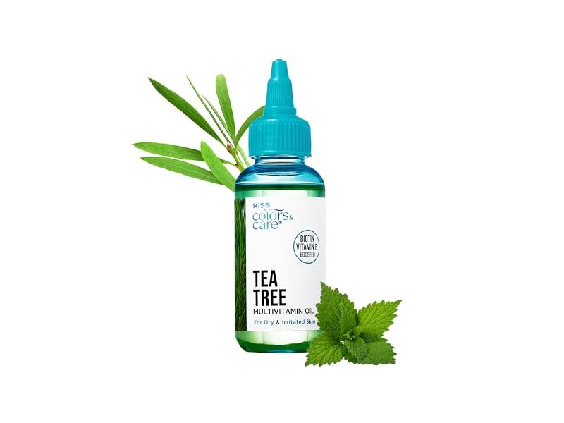 Kiss Colors & Care Multivitamin Oil, Tea Tree, 2.5 fl oz/75 mL