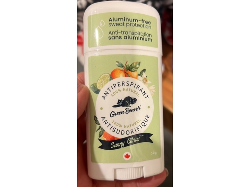 Green Beaver Natural Antiperspirant, Sunny Citrus, 50 g