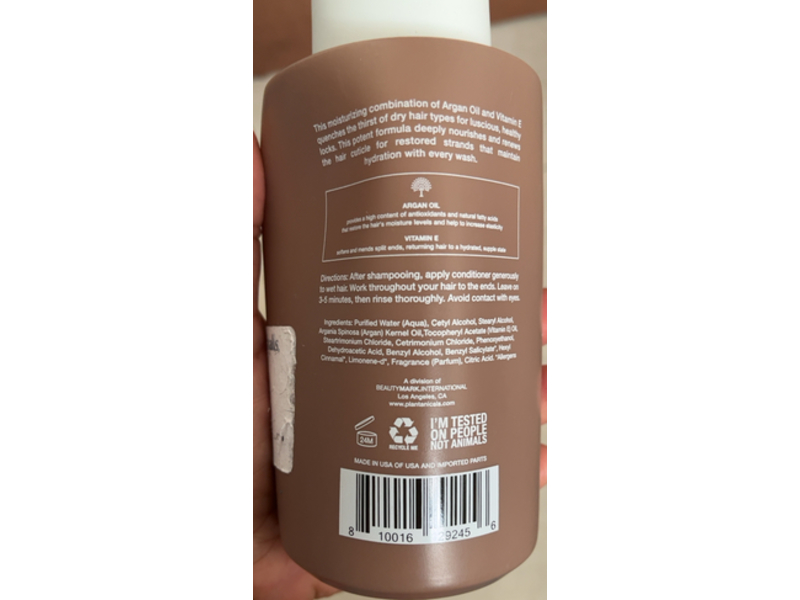 Plantanicals Moisturizing Conditioner, Argan and Vitamin E, 15.2 fl oz/450 mL