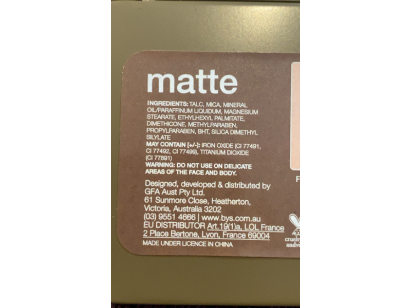 Bys Shade Eyeshadow Palette, Matte, 5 g