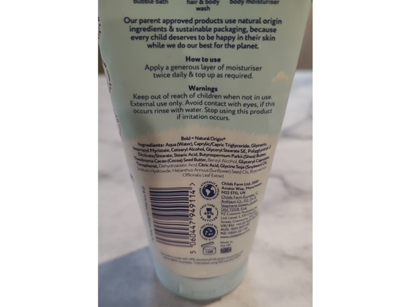 Childs Farm Body Moisturiser, Fragrance Free, 200 mL